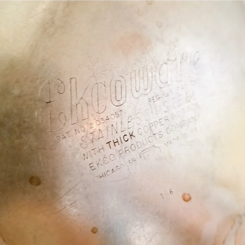 Ekcoware stainless steel thick copper bottom USA